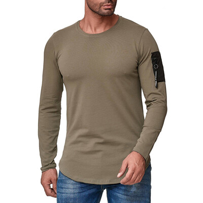 

Mens Slim Fit O Neck Long Sleeve Muscle Tee T-shirt Casual Stretch Tops Blouse