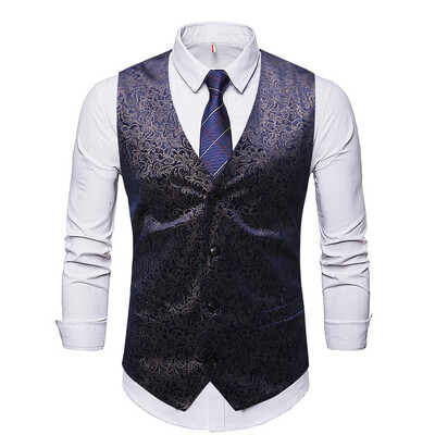 

Toponeto Mens Fashion Punk Vest Slim Fit Business Wedding Waistcoat Sleeveless Tank