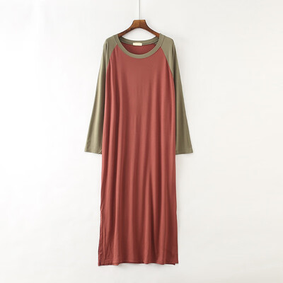 

New Loose Modal Nightdress Pregnant Women Plus Fat Large Size Long Sleeve Dress