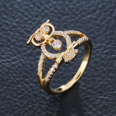 

Wholesale New Comes Owl Shaped Black White Cubic Zircon Silver Jewelry Women Ring