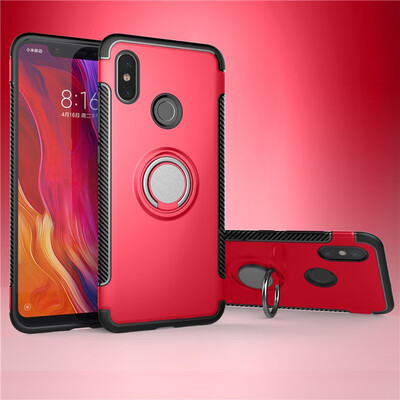 

Back Cover For Xiaomi Mi 8 SE Mi8 SE Case Car Holder Stand Hard PC Silicon Ring Suction Bracket Celulars
