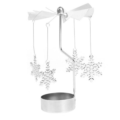 

Gobestart Hot Spinning Rotary Metal Carousel Tea Light Candle Holder Stand Light Xmas Gift