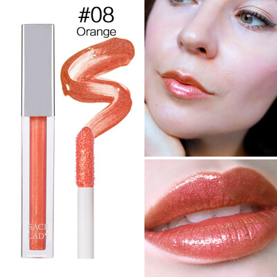 

1Pc Lips Makeup 9 Colors Liquid Lipstick Mirror Surface Lip Gloss Tint Lasting Moisturizing Non-stick Cup Lip Glaze