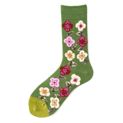 

Cat Pattern Harajuku Flower Socks Women Funny Combed Cotton Dress Casual Wedding Socks Colorful Novelty Skateboard Socks