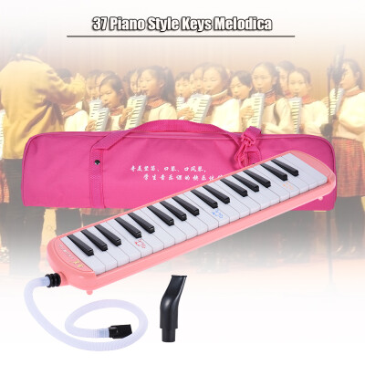 

QIMEI QM37A-7 37 Piano Style Keys Melodica Musical Education Instrument for Beginner Kids Children Gift with Carrying Bag Pink