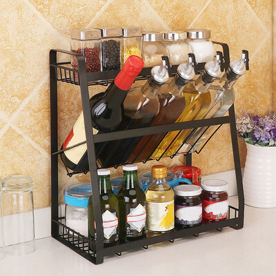 

Gobestart Multi-Functional Three-Storey Condiment Rack Kitchen Supplies Collection