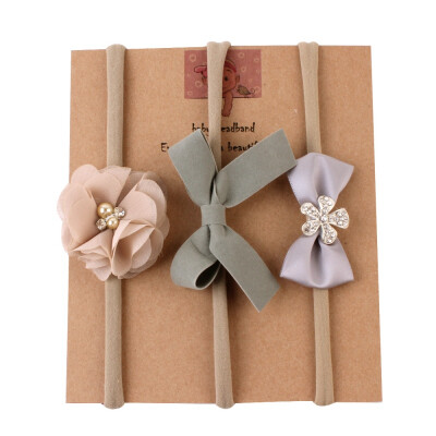 

3Pcs Baby Headwear Cute Girls Floral Bowknot Print Headband Headwear Apparel Photography Prop Party Gift