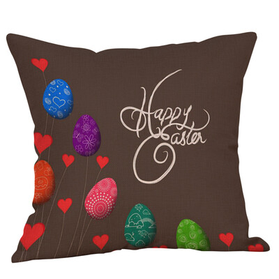 

〖Follure〗Happy Easter Bunny Pillow Cover Linen Sofa Cushion Cover Home Decor Pillow Case