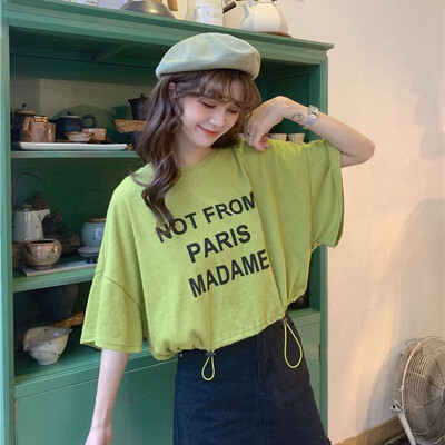 

Fashion Letter Print Women Short T-shirts Summer Casual Loose Short Sleeve Lady Tops Tee