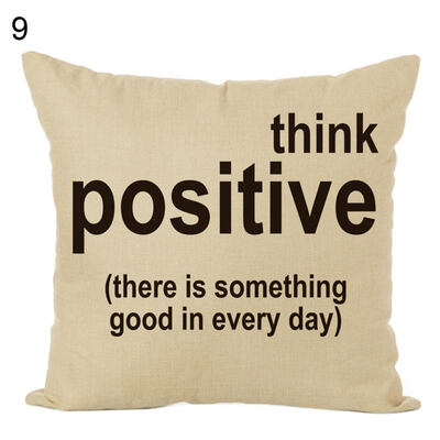 

Words Printed Soft Linen Throw Pillow Case Cushion Cover Sofa Bed Car Home Decor
