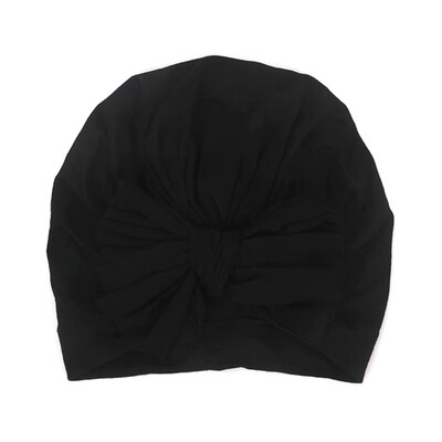 

All Season Sweet Baby Girl Hat With Bowknot Comfortable Cute Solid Color Candy Color Baby Turban Cap Elastic Infant Accessories