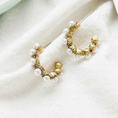 

Pearl Decoration Simple Style Women Female Earrings Heart Shape Fashion Beautiful Ladies Adult Earrings