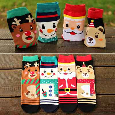 

Women Cartoon Socks Xmas Printed Cotton Casual Ankle Kawaii Cute Socks