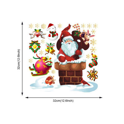 

Self-adhesive Santa Artwork Cartoon Decals For Door And Window Christmas Removable Wall Sticker