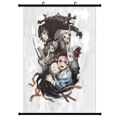 

Demon Slayer Kimetsu no Yaiba Poster Prints Anime Scrolls Poster Banners for Collect Home Wall Bedroom Decoration