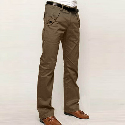 

Gobestart Fashion Men Casual Skinny Slim Solid Straight Zipper Pocket Long Pants Trousers