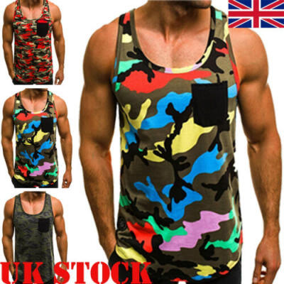 

UK Mens Muscle Sleeveless Tank Top Shirt Bodybuilding Sport Fitness Vests Hot