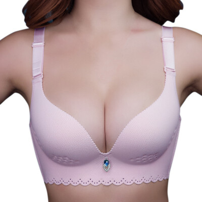 

Women Push Up Seamless Lingerie Fabric Solid Wire Free Comfortable Lady Bra