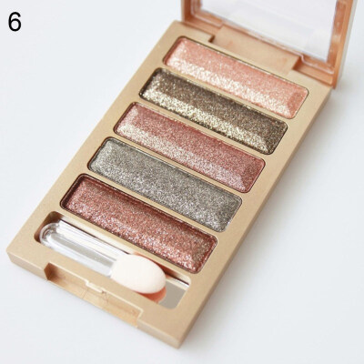 

5 Colors Glitter Super Flash Eyeshadow with Brush Makeup Eye Shadow Palette