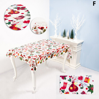 

Toponeto Disposable Tablecloth Creative PVC Christmas Print Tablecloth Table Party Decor