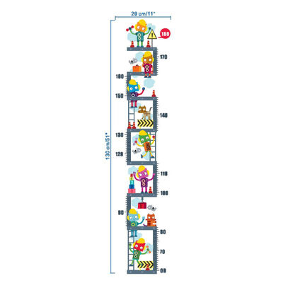 

DIY PVC Cartoon Height Measurement Wall Stickers for Children Height Growth Chart Height Record Nursery Bedroom Removable Decal