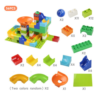 

56-224Pcs Big Size Brick Marble Race Run Maze Ball Track Diy Building Blocks Compatible LegoINGly Duploe block toys for children