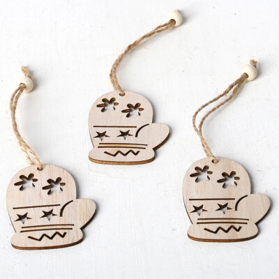 

3Pcs Christmas Hanging Wooden Ornaments Laser Cutting Wood Slice Gift Tag Pendants For Holiday Season Festival Arbol De Navidad