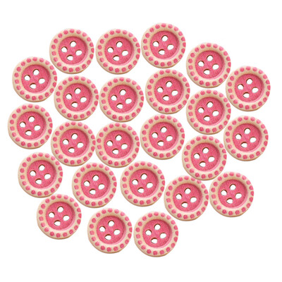 

Gobestart 24pcs Natural Round Wood Love Handmade 4 Holes Buttons Sewing