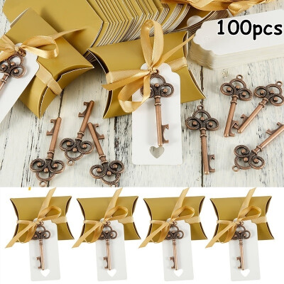 

50100PCSset Vintage Key Bottle Opener Paper Tags Candy Bag Souvenirs Favors Christmas Festive Wedding Party Supply