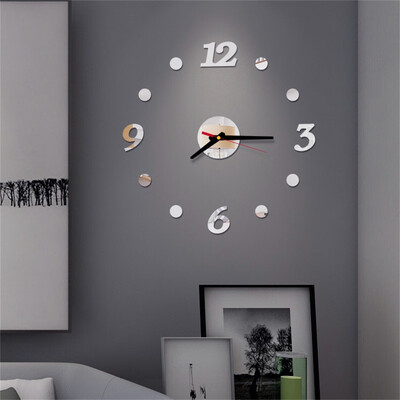 

Gobestart 3D DIY Roman Numbers Acrylic Mirror Wall Sticker Clock Home Decor Mural Decals