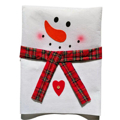 

Household Decoration Christmas Bright Colors Chair Cover Cute Snowman Chair Back Covers Decoration Holiday Party Lovely Shape
