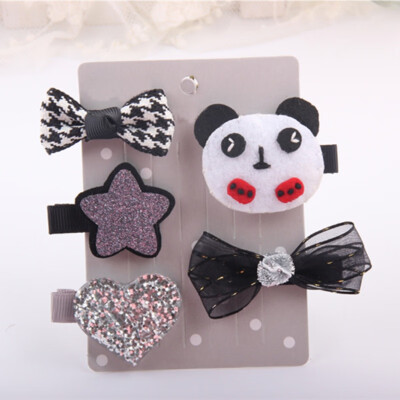 

5 Pcs Children Hair Accessories Lovely Headwear Set Cute Baby Girls Cartoon Hair Clip Hairpin