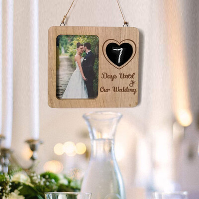 

Countdown Picture Photo Frame Keepsake Days Until Our Wedding Wooden Wall Decor