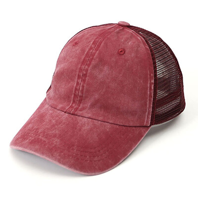

Fashion Women Summer Ponytail Cap Adjustable Mesh Cap Trucker Baseball Cap Hat Girl Sun Hat