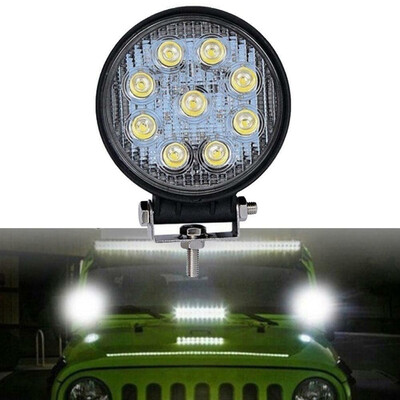 

27W Round 9 LED Work Light Bar Spotlight Off-Road Driving Fog Lamp 12 24V