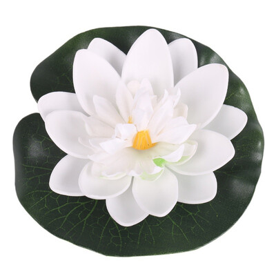 

5PCS Artificial Lotus Water Lily Floating Flowers with Leaves for Home Garden Pond Aquarium Wedding Holiday Party Garden Decor