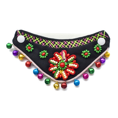 

Pet Dog Bandana Bibs Chinese Minority Style Scarf Collar Adjustable Pet Neckerchief Scarf Saliva Towel Pet Grooming Accessories