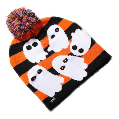 

Halloween Wedding decoration Santa Hats scarf Boys Girls Cap color Christmas Decoration Halloween LED light knit hat Party Props