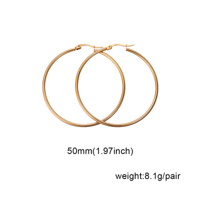 

guangxichuangshengxinfu 1 Pair Sexy Women Stainless Steel Smooth Big Large Hoop Earrings Jewelry
