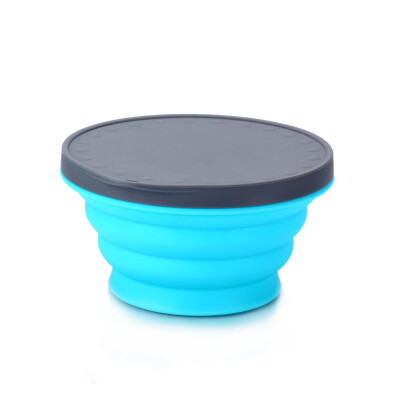 

Portable Travel Outdoor Picnic Bowl Folding Retractable Food-grade Silicone Bowl Collapsible Lunch Box with Cover 720ml