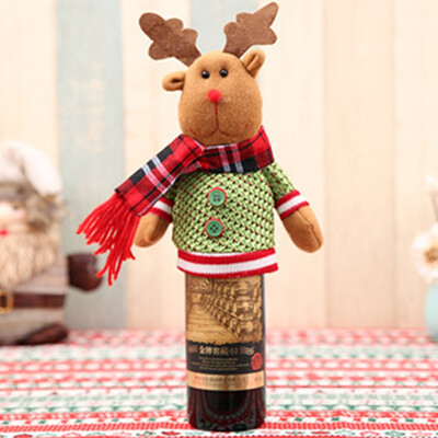 

Christmas Home Decoration Supplies Santa Claus Snowman Elk Doll Bottle Sets Of Wine Bottle Ornaments