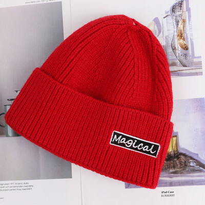 

Adult winter hat lady hair hat Korean version of simple hundred with a solid-colored knitted hat student couple ear-guard cold hat