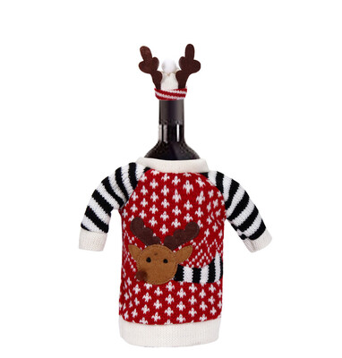 

Gobestart Red Wine Bottle Cover Bags Decoration Home Party Santa Claus Christmas