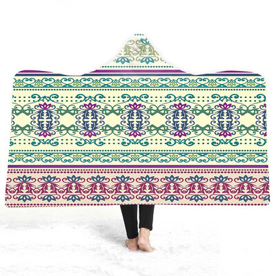 

3D Digital Printing Cloak Hooded Blanket Adults Children Wear Hats Double Wool Hooded Blanket Home Decoration Accessories