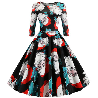 

Tailored Women Vintage Half Sleeve Christmas 1950s Housewife Evening Party Prom Dress