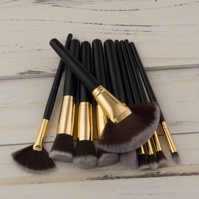 

10pcs Makeup Brushes Kits Black Gold Fan Makeup Brush Sets Beauty Tools Eye Brush Make Up Tools