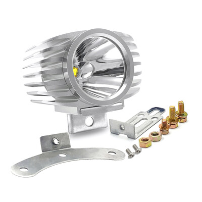 

10W 2000LM 6000K Silver Motorcycle Spotlight Exterior LED Aluminum Head Light for Cars Motorcycles Motos ATVs