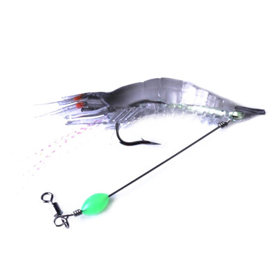 

3pcs Plastic Lures Artificial Black Head Transparent Bait Luminous Shrimp Fishing Hook Spinner