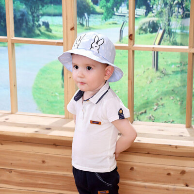 

Cute Cartoon Bunny Summer Kids BoyS Girls Hats Cotton Accessories Reversible Sun Hat UV Protection Caps 3-7Y new