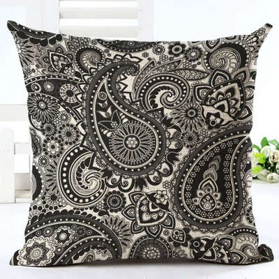 

Woven Linen Geometric Cushion Cover Sofa Car Home Decorative Throw Pillow Bohemia Paisley Style Cojines